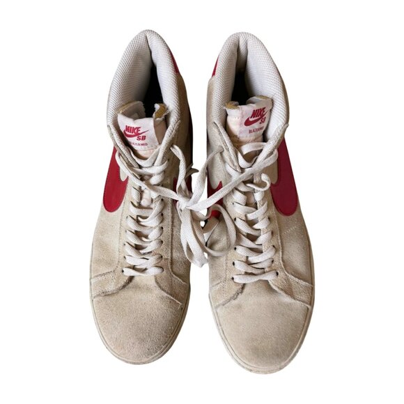 Nike SB Blazer Mid '77 Vintage – Light Tan Suede with Red Swoosh (Men’s Size 10) - Picture 7 of 10